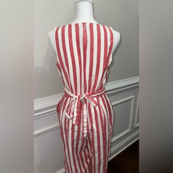 J. Crew Striped Sleeveless Romper Linen Blend size 8 - Picture 7 of 9